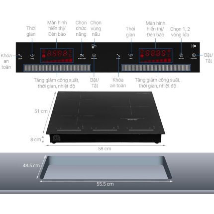 Bếp từ kết hợp hồng ngoại Junger 3 vùng nấu CEJ-300-IIF lắp âm 4 kich thuoc bep tu ket hop hong ngoai junger 3 vung nau cej 300 iif lap am