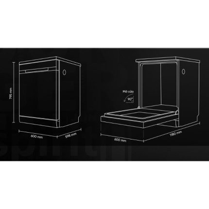 Máy rửa bát độc lập Junger DWJ-140 4 kich thuoc may rua bat doc lap junger dwj 140