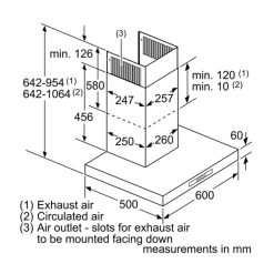 Kích thước máy hút mùi Bosch DWB06W850B