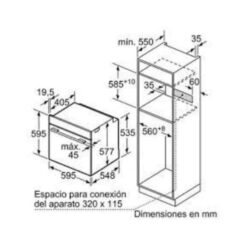 Lò nướng Bosch HBG673BS1F 3 Kích thước của Lò nướng Bosch HBG673BS1F