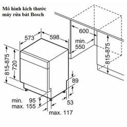 Kích thước máy rửa bát Bosch SMS25AW00E