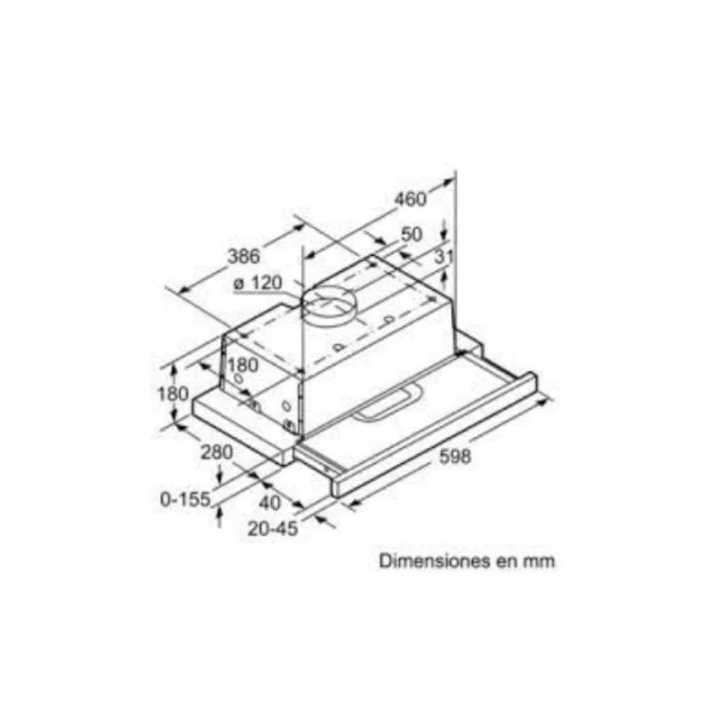 Kích thước của Máy hút mùi Bosch DHI625T Kích thước của Máy hút mùi Bosch DHI625T