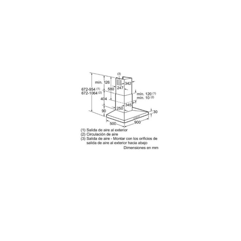 Kích thước của Máy hút mùi Bosch DWW098U50 Kích thước của Máy hút mùi Bosch DWW098U50