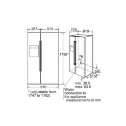 Kích thước của Tủ lạnh Bosch KAD62S21