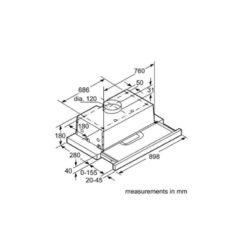 Máy hút mùi Bosch DHI923GSG 3 Kích thước máy hút mùi Bosch DHI923GSG
