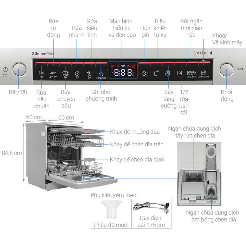 Đặc điểm máy rửa bát độc lập Bosch SMS4EMI06E Serie 4 Đặc điểm máy rửa bát độc lập Bosch SMS4EMI06E Serie 4