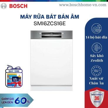 Máy rửa bát bán âm Bosch SMI6ZCS16E
