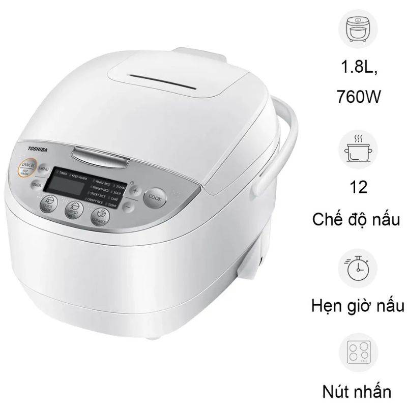 Nồi cơm điện Toshiba RC-18DH2PV(W) 1.8 lít Nồi cơm điện Toshiba RC-18DH2PV(W) 1.8 lít