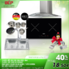 COMBO 15: Bếp từ Chefs EH-DIH366 + hút mùi EH-R506E7 + chậu Eurosun EU-8143BK + vòi S-K006 + bộ nồi Faster Melody 1 chefs combo