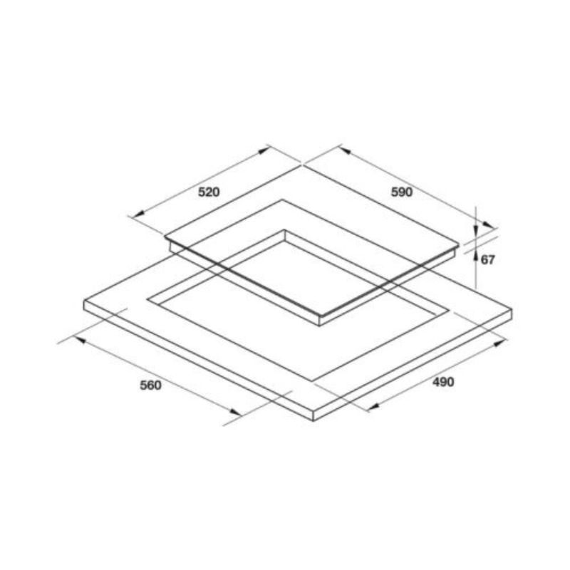 Kích thước bếp điện 3 vùng nấu Hafele HC-R603D 536.01.901 Kích thước bếp điện 3 vùng nấu Hafele HC-R603D 536.01.901