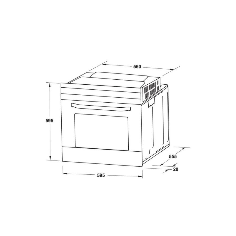 Lò nướng Hafele HO-4KT70A 538.61.442 8 Kích thước lò nướng Hafele HO-4KT70A 538.61.442