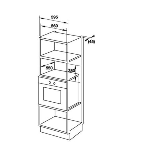 Lò vi sóng kết hợp nướng âm tủ Hafele HM-B38C 538.01.111 3 Kích thước của Lò vi sóng kết hợp nướng âm tủ Hafele HM-B38C 538.01.111