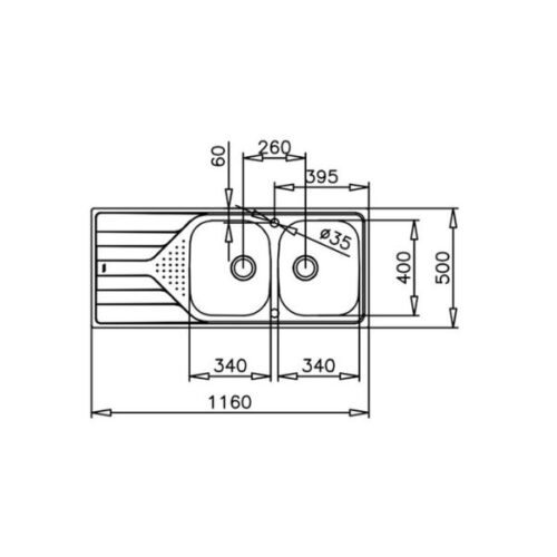 Chậu Teka UNIVERSE 80 T-XP 2B 1D 115170001 3 Kích thước của Chậu Teka UNIVERSE 80 T-XP 2B 1D