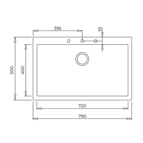 Chậu đá Teka FORSQUARE 72.40 TG 115230001 4 Kích thước chậu đá Teka FORSQUARE 72.40 TG 115230001