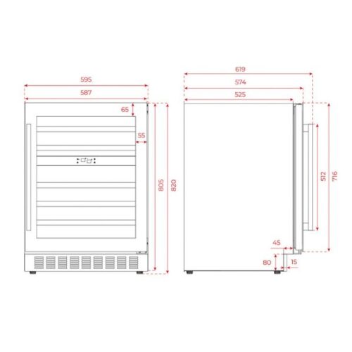 Tủ rượu Teka RVU 20046 113600008 4 Kích thước của Tủ rượu Teka RVU 20046