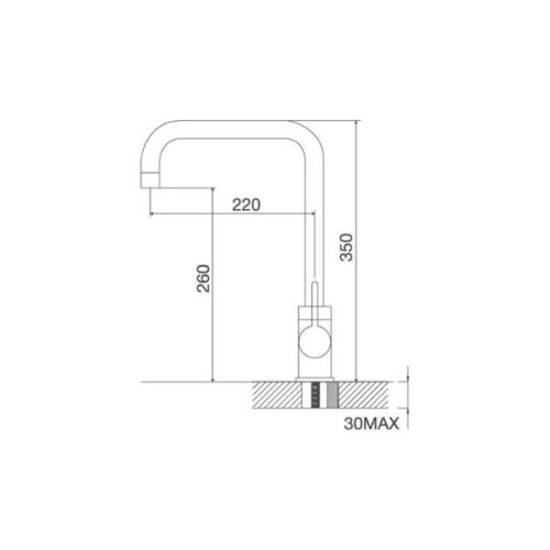 Vòi đồng mạ Inox K123 BN 3 Kích thước của Vòi đồng mạ Inox K123 BN