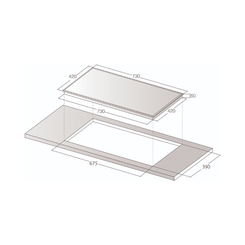 Kích thước bếp từ Lorca TA-1009 Plus Kích thước bếp từ Lorca TA-1009 Plus