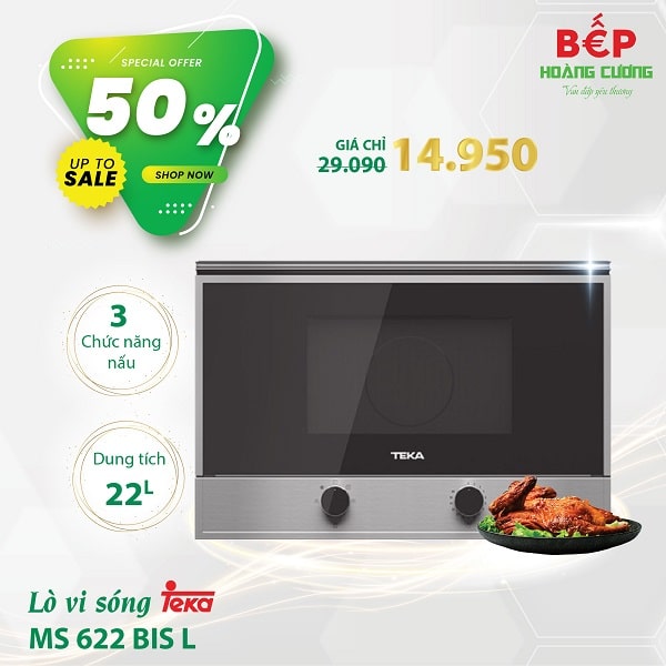 Khuyến mại tháng 9: Giảm hàng loạt thiết bị bếp TEKA lên tới 50% 2 Lò vi sóng Teka MS 622 BIS L - Chiết khấu 50%