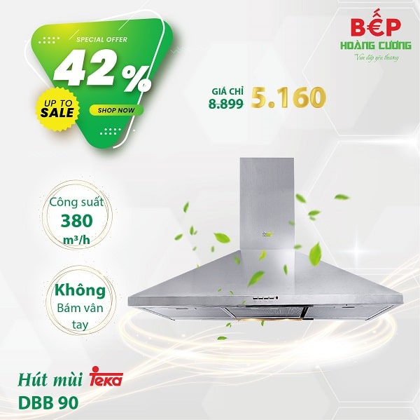 Khuyến mại tháng 9: Giảm hàng loạt thiết bị bếp TEKA lên tới 50% 11 Máy hút mùi Teka DBB 90 - Chiết khấu 42%