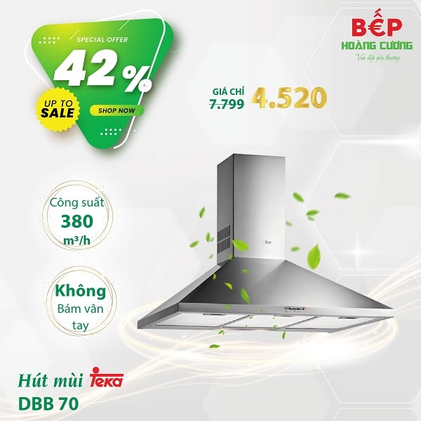 Khuyến mại tháng 9: Giảm hàng loạt thiết bị bếp TEKA lên tới 50% 12 Máy hút mùi Teka DBB 70 - Chiết khấu 42%