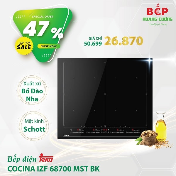 Khuyến mại tháng 9: Giảm hàng loạt thiết bị bếp TEKA lên tới 50% 5 Bếp điện Teka COCINA IZF 68700 MST BK - Chiết khấu 47%