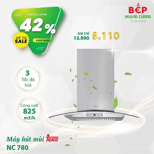 Khuyến mại tháng 9: Giảm hàng loạt thiết bị bếp TEKA lên tới 50% 6 Máy hút mùi Teka NC 780 - Chiết khấu 42%