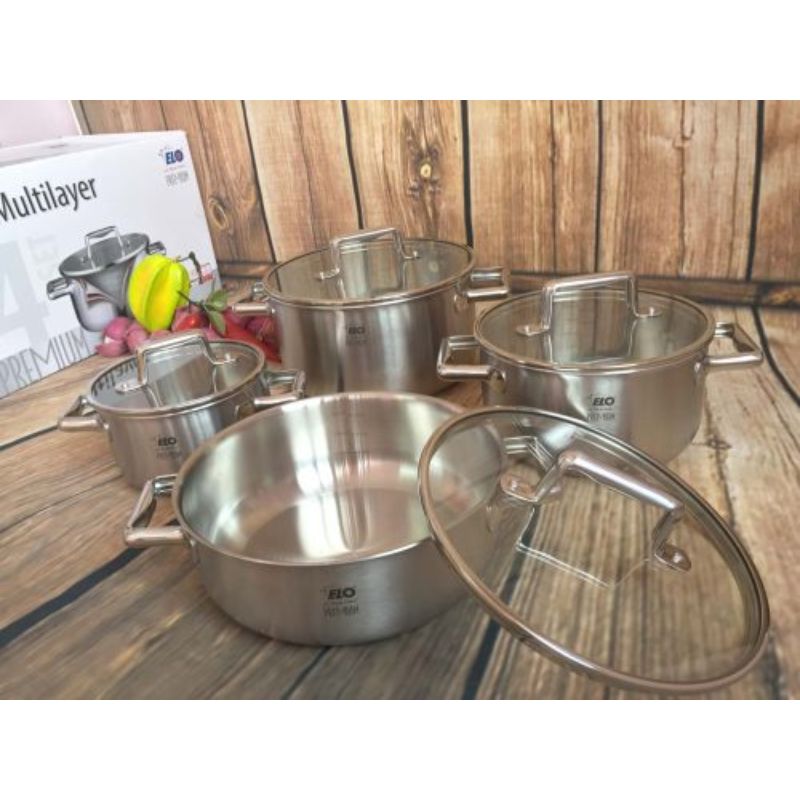 BỘ NỒI ELO MULTILAYER 4 CHIẾC BỘ NỒI ELO MULTILAYER 4 CHIẾC