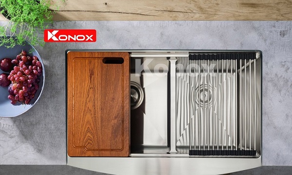 TOP CÁC MÓN PHỤ KIỆN CHẬU RỬA BÁT CHUYÊN DỤNG NÊN CÓ 6 Thớt gỗ chậu rửa bát