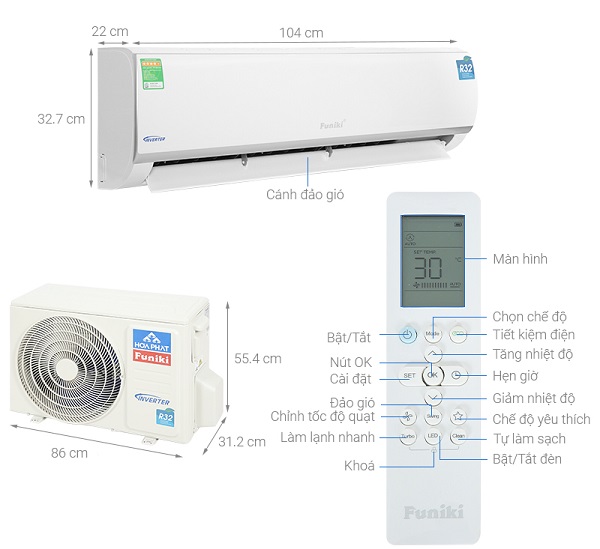 dieu-hoa-1-chieu-funiki-hic24tmu-4 thông số kỹ thuật của Điều Hòa 1 chiều Funiki HIC24TMU