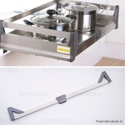 giá xoong nồi hộp gắn tủ dưới inox 201 Eurogold EU131750 giá xoong nồi hộp gắn tủ dưới inox 201 Eurogold EU131750