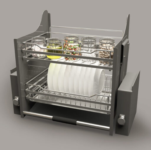 Rổ bát đĩa di động lướt tròn Lento Hafele 504.76.008 Inox 304