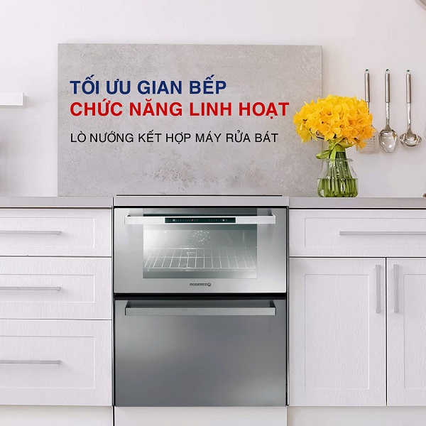 rosieres-r2in1x-2 Chức năng Dou lò nướng kết hợp máy rửa bát Rosieres R2IN1X
