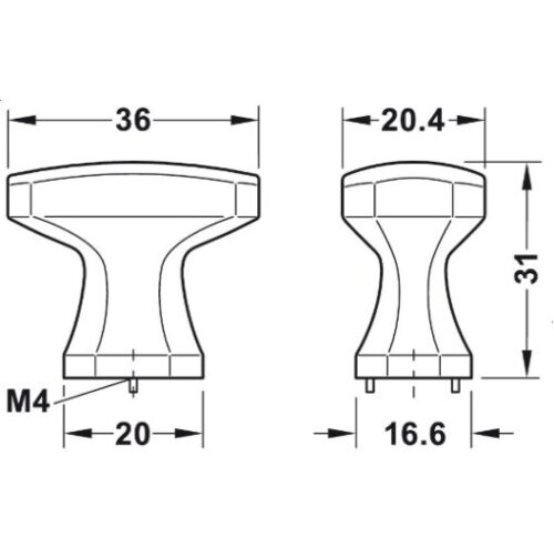 Quả nắm tủ H2185 Hafele 106.70.171 3 Quả Nắm Tủ H2185 Hafele 106.70.171