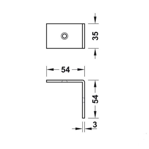 Bas gắn tường 90° Hafele 988.98.020 3 Kích thước của Bas gắn tường 90° Hafele 988.98.020