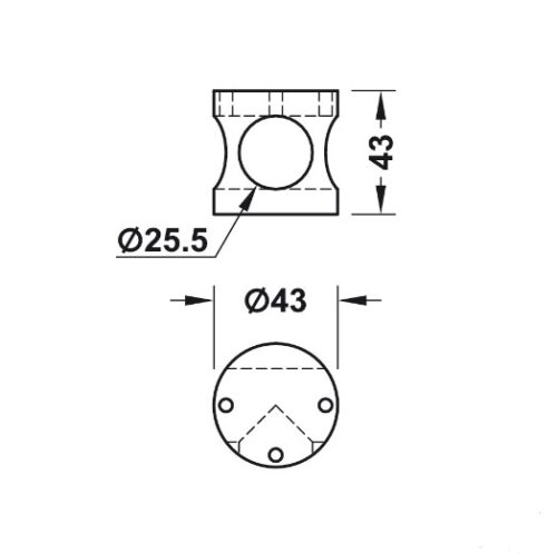 Bas nối chữ T nhà vệ sinh công cộng Hafele 988.98.070 3 Kích thước của Bas nối chữ T nhà vệ sinh công cộng Hafele 988.98.070