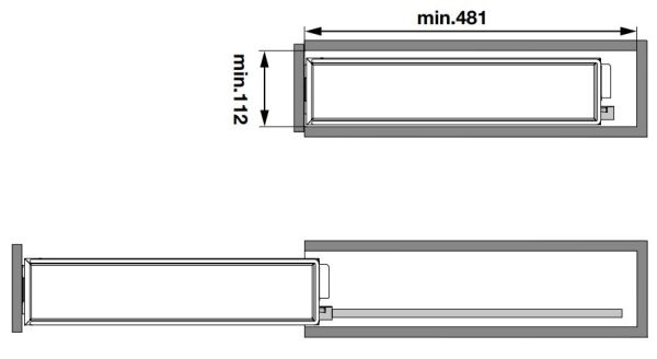 Kích thước của Bộ rổ kéo cho tủ bếp dưới Hafele 545.61.029 Kích thước của Bộ rổ kéo cho tủ bếp dưới Hafele 545.61.029