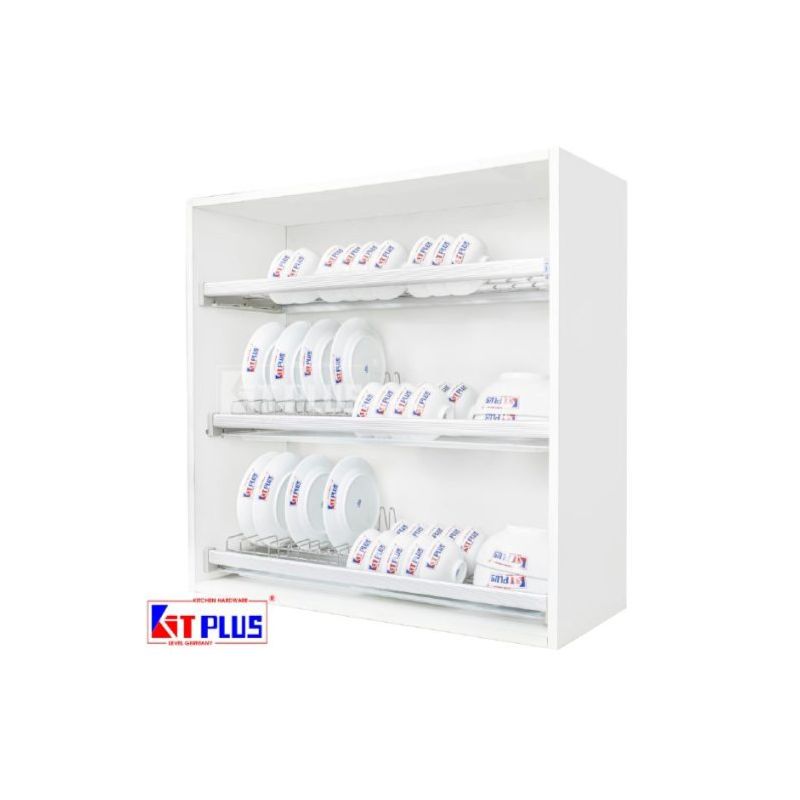 Giá bát cố định 3 tầng Inox mờ cao cấp Kit Plus DK12B MIX.90 Giá bát cố định 3 tầng Inox mờ cao cấp Kit Plus DK12B MIX.90