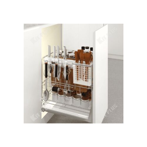 Giá dao thớt Inox nan vuông, ray giảm chấn Kit Plus DE 40T 3 Giá dao thớt Inox nan vuông, ray giảm chấn Kit Plus DE 40T