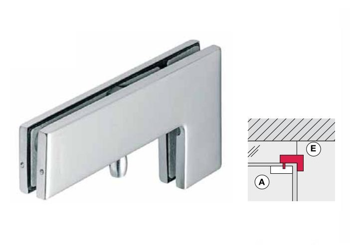 Kẹp kính chữ L Inox mờ Hafele 981.50.040 Kẹp kính chữ L Inox mờ Hafele 981.50.040
