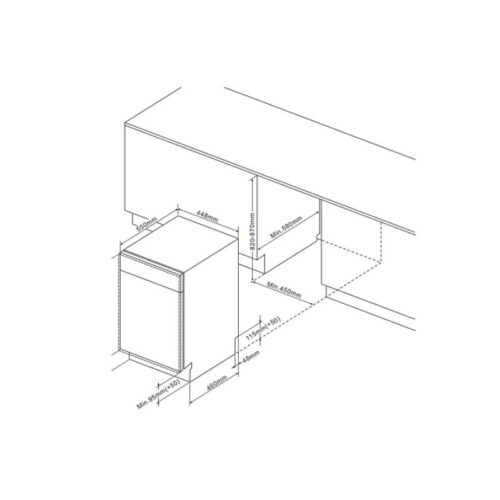 Máy rửa chén âm toàn phần Fagor 3LVF-42IT 3 Kích thước máy rửa chén âm toàn phần Fagor 3LVF-42IT
