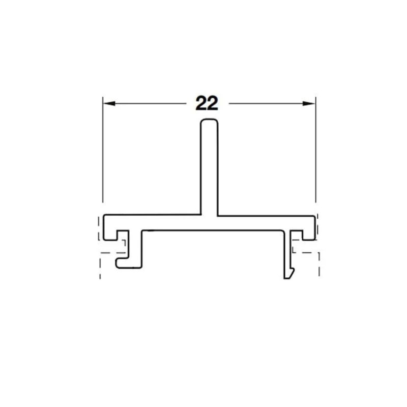Nắp che thanh nhôm nối tường 3000mm Hafele 403.75.430 Nắp che thanh nhôm nối tường 3000mm Hafele 403.75.430
