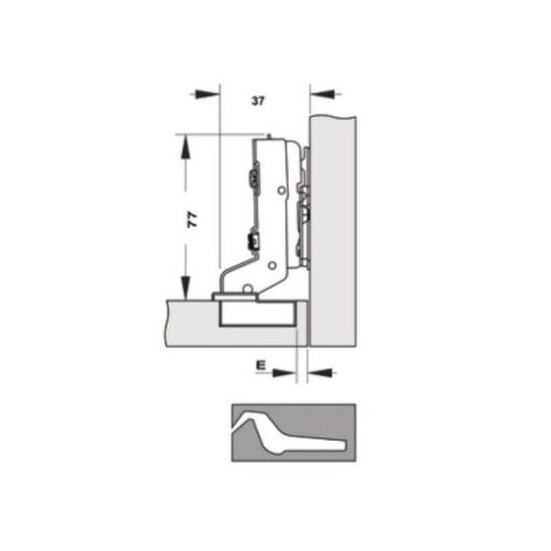 Bản lề Cucina Legato 334.00.066 mạ niken, đen 3 Bản lề Cucina Legato 334.00.066 mạ niken, đen