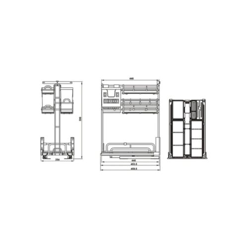 Bộ rổ gia vị dao thớt Hafele Omero 595.00.803 300mm 5 Bộ rổ gia vị dao thớt Hafele Omero 595.00.803 300mm