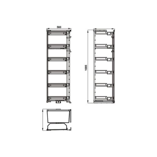 Bộ rổ Hafele Kara Swing 548.65.862 6 tầng 600mm 4 Bộ rổ Hafele Kara Swing 548.65.862 6 tầng 600mm
