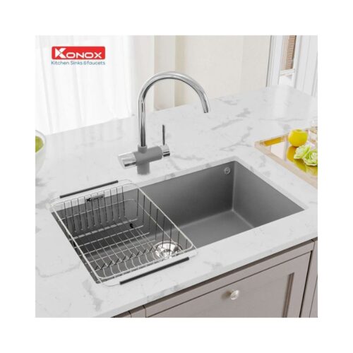 Chậu rửa bát Konox Granite Sink Naros 760S – Grey 3 Chậu rửa bát Granite Naros 760S Grey
