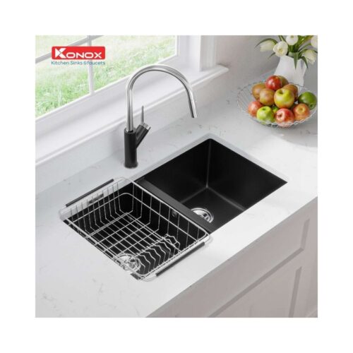 Chậu rửa bát Konox Granite Veloci 760D Black 3 Chậu rửa bát Granite Veloci 760D Black