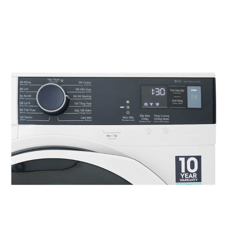bảng điều khiển của máy sấy bơm nhiệt Electrolux EDH804H5WB bảng điều khiển của máy sấy bơm nhiệt Electrolux EDH804H5WB