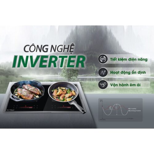 Bếp từ đôi Eurosun EU-T396Pro lắp âm 9 công nghệ Inverter tiết kiệm điện năng của bếp từ Eurosun EU-T396PRO