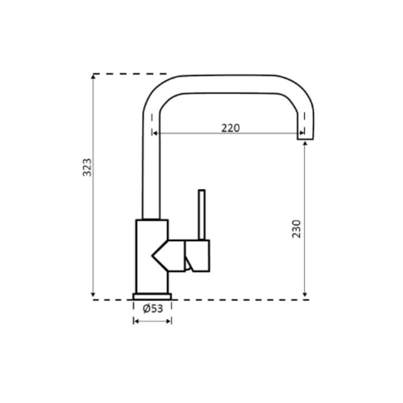 Kích thước của vòi rửa bát nóng lạnh Reginox Crystal R30530 Kích thước của vòi rửa bát nóng lạnh Reginox Crystal R30530