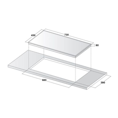 Bếp từ đôi Canzy CZ 6868 Plus lắp âm 3 Kích thước lắp đặt bếp từ đôi Canzy CZ 6868 Plus lắp âm
